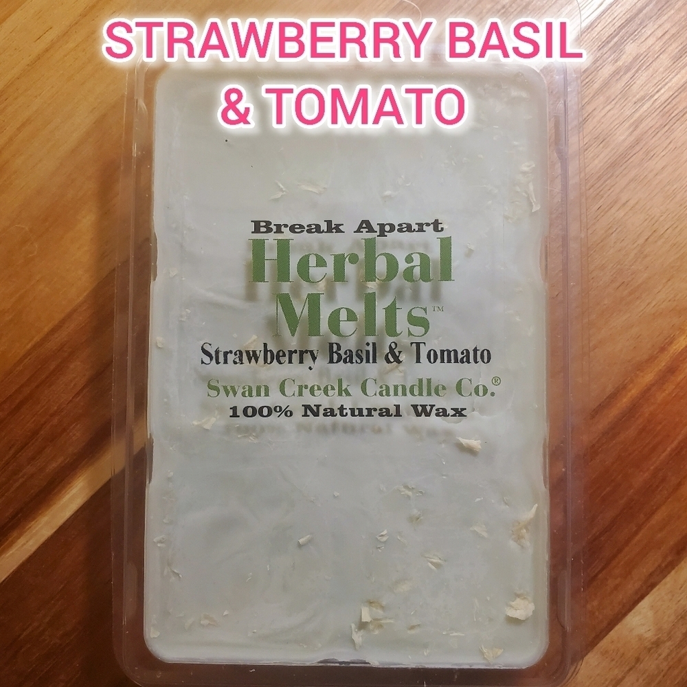 STRAWBERRY BASIL & TOMATO by SWAN CREEK CANDLE Herbal Melts Natural Wax 5.25 oz